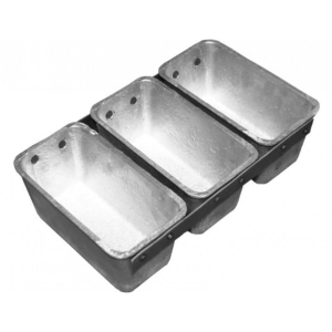 3-х секционная литая форма для тостового хлеба 300Х120Х120 мм с индивидуальными крышками